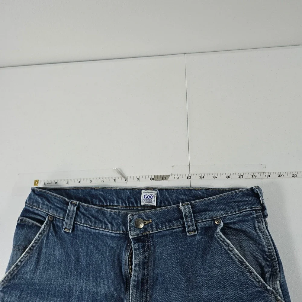 Lee Workwear Mens Blue Carpenter Jeans Straight Leg Utility Pants 36x30 2030